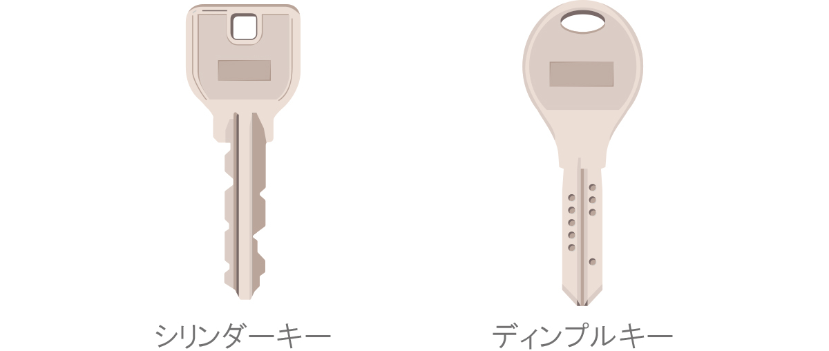 シリンダーキーとディンプルキー